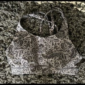 Lululemon black floral sports bra